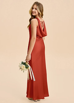 Azazie Rylina Junior Rust Mermaid Stretch Satin Dress image5