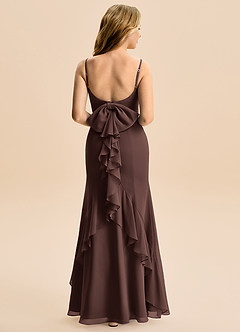 Azazie Lioren Junior Ganache Mermaid Bow Chiffon Dress image3