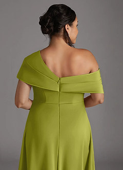 Azazie Milton Mère de la mariée Robes Robe Trapèze en Satin extensible Plissée Citronnelle image10