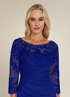 Azazie Alisondra Mother of the Bride Dresses Royal Blue Sheath Scoop Lace Lace Dress image5