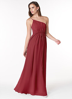 Azazie Hoya Final Sale Flowy One Shoulder Chiffon Bridesmaids Dress image4