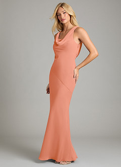 Azazie Rylina Vestidos de damas de honor Vestido de Atardecer de Gasa de Corte Sirena con Plisado image4