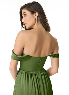 Azazie Morana Bridesmaid Dresses Juniper A-Line Off the Shoulder Stretch Satin Convertible Dress image7