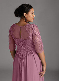 Azazie Harriet Mother of the Bride Dresses Vintage Mauve A-Line Scoop lace Mesh Dress image8