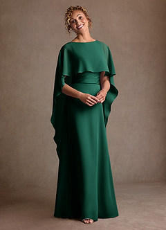 Azazie Marilla Klänningar till brudens mor Klä A-Line i Chiffong Plisserad Smaragdgrön image6