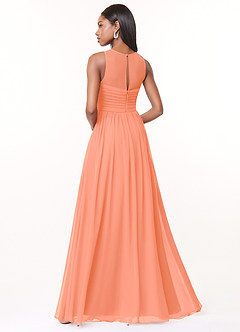 Azazie Nina Bridesmaid Dresses Sunset A-Line Pleated Chiffon Dress image2