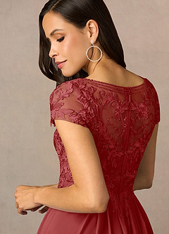 Azazie Lunda Mother of the Bride Dresses Rust A-Line Lace Chiffon Dress image5