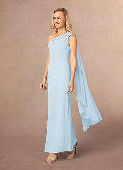 Azazie Gianna vestidos de madre de la novia Vestido de Azul Cielo de Crepé elástico con Hombro unilateral image2