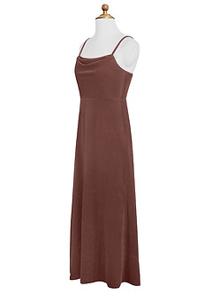 Azazie Solange Junior Vestido de Rosa Rústica de terciopelo de Corte En A image9
