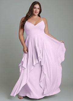 Azazie Zaina Bridesmaid Dresses Frosted Lilac A-Line Chiffon Dress image9