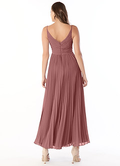 Azazie Raychelle Bridesmaid Dresses Desert Rose A-Line V-Neck Chiffon Dress image2