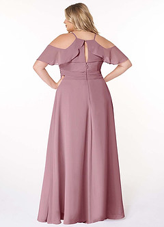 Azazie Dakota Bridesmaid Dresses Vintage Mauve A-Line V-Neck Pleated Chiffon Dress image9