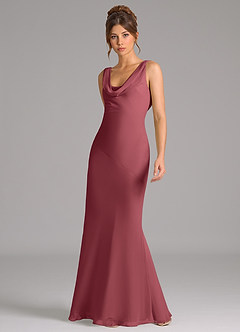 Azazie Rylina Bridesmaid Dresses Merlot Mermaid Pleated Chiffon Dress image5
