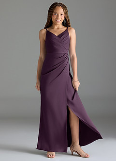 Azazie Maci Junior Klä av Sjöjungfru i Stretch Satin Plisserad image3