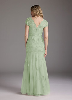 Azazie Marbella Mother of the Bride Dresses Dusty Sage Mermaid Queen Anne Sequins Lace Dress image7