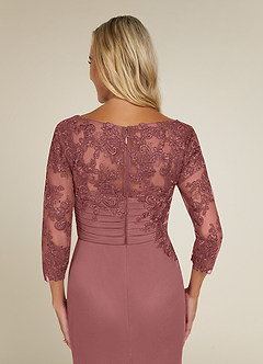 Azazie Alisondra Mother of the Bride Dresses Desert Rose Sheath Scoop Lace Lace Dress image6