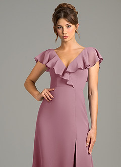 Azazie Kimmy Bridesmaid Dresses Vintage Mauve A-Line Ruched Chiffon Dress image5
