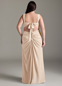 Azazie Jesaphine Bridesmaid Dresses White Alabaster Sheath Bow Chiffon Dress image9