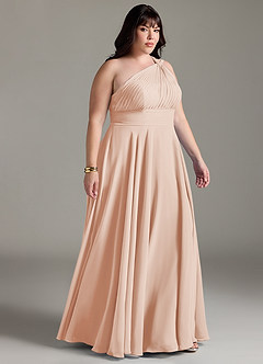 Azazie Charlize Bridesmaid Dresses English Rose A-Line One Shoulder Chiffon Dress image10