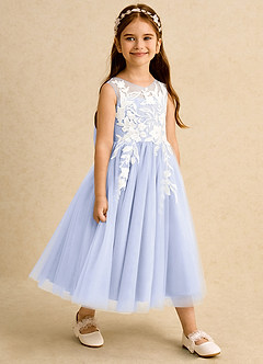 Azazie Sundae Blumenmädchenkleider Ballkleid Spitze Kleid Lavendel image4