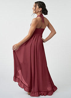 Azazie Hermione Junior Merlot A-Line Chiffon Dress image5