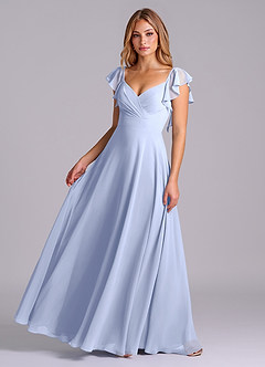Azazie Leilani Bridesmaid Dresses Ice A-Line Pleated Chiffon Dress image1