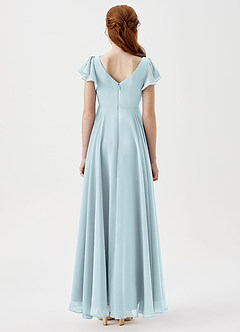 Azazie Caria Junior Mist A-Line Pleated Chiffon Dress image4