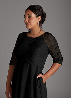 Azazie Gracelyn vestidos de madre de la novia Vestido de Negro de Encaje de Corte En A image11