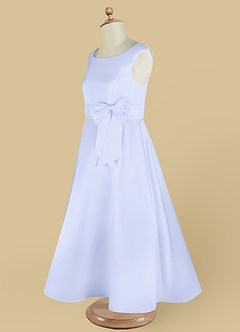 Azazie Lindy Flower Girl Dresses Lavender A-Line Pleated Matte Satin Dress image15