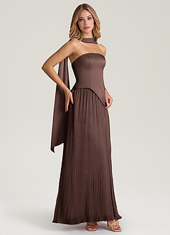 Azazie Tierney Bridesmaid Dresses Ganache A-Line Strapless Chiffon Convertible Dress image7