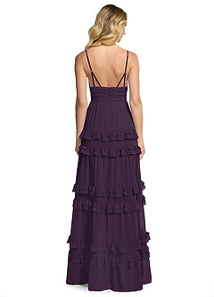 Azazie Rachel Bridesmaid Dresses Plum A-Line Chiffon Dress image2
