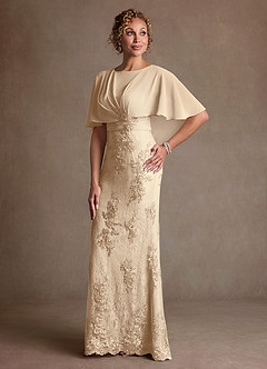 Azazie Amrita Mother of the Bride Dresses Champagne Mermaid Lace Chiffon Dress image1