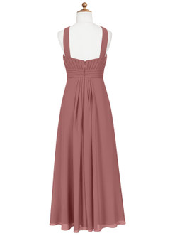 Azazie Anthea Junior Plissee Chiffon Kleid Wüstenrose image7