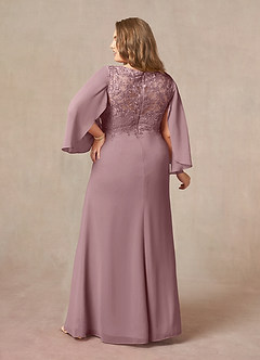 Azazie Perry Kleider für die Brautmutter Meerjungfrau-Linie V-Hals Spitze Chiffon Kleid Altrosa image8