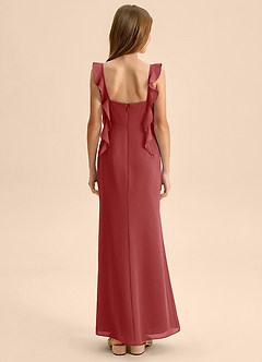 Azazie Jessamine Junior Rust Mermaid Sweetheart Neckline Chiffon Dress image2