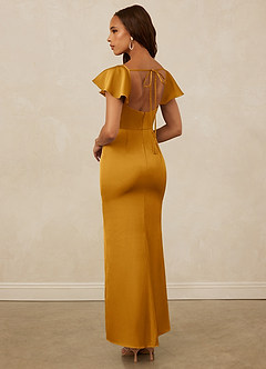Christian Siriano Bridal for Azazie 1005 Brautjungfernkleider Etui Herzausschnitt Stretch-Satin Kleid Butterscotch image2