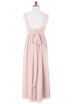 Azazie Kora Junior Vestido de Rosa Rubor de Gasa de Corte En A con Plisado image6