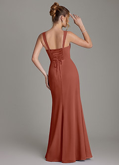 Azazie Agustina Bridesmaid Dresses Auburn Mermaid Corset Chiffon Dress image7