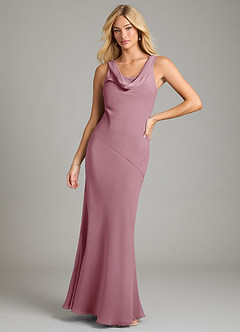 Azazie Rylina Bridesmaid Dresses Vintage Mauve Mermaid Pleated Chiffon Dress image1