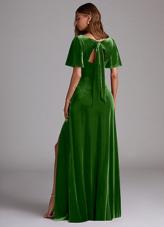 Azazie Kimber Bridesmaid Dresses Ivy A-Line with Pockets Velvet Dress image5