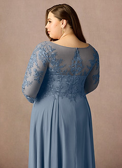 Azazie Marge Brudens mor kjoler A-Line Scoop Blonde Chiffon Te-længde Kjole image12