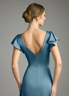 Azazie Omari Bridesmaid Dresses Bermuda A-Line Stretch Satin Dress image7
