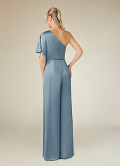 Azazie Hagretta Mother of the Bride Dresses Dusty Blue Jumpsuit/Pantsuit Stretch Satin Dress image2