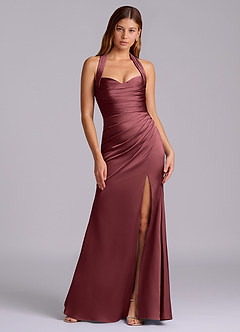 Azazie Destiny Suknie dla druhen Syrena Dekolt w kształcie serca Satyna elastyczna Do ziemi Sukienka image7