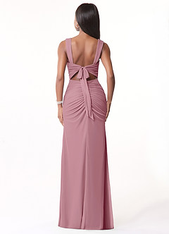 Azazie Jesaphine Bridesmaid Dresses Vintage Mauve Sheath Ruched Mesh Dress image2