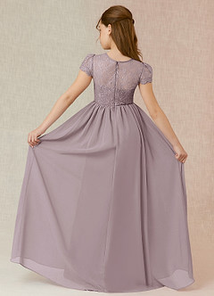 Azazie Delevingne Junior A-Linie Spitze Chiffon Kleid Dämmerung image2