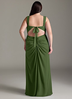 Azazie Jesaphine Bridesmaid Dresses Olive Sheath Bow Chiffon Dress image9