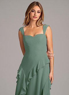 Azazie Sloane Bridesmaid Dresses Eucalyptus A-Line Sweetheart Neckline Chiffon Dress image7