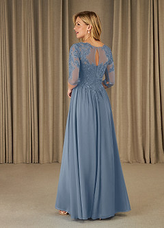 Azazie Mirielle Mother of the Bride Dresses Twilight A-Line Scoop Lace Chiffon Dress image4