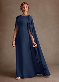 Azazie Artemisia Klänningar till brudens mor Klä Tubklänning i Chiffong Spets Mörk Marinblå image4